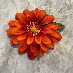 Orange Pinup Hair Flower Clip